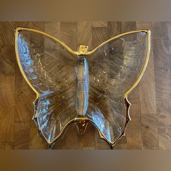 Jeannette Glass Company Butterfly Dishes (5) 22k Gold Edging-Original Box - Picture 4 of 13